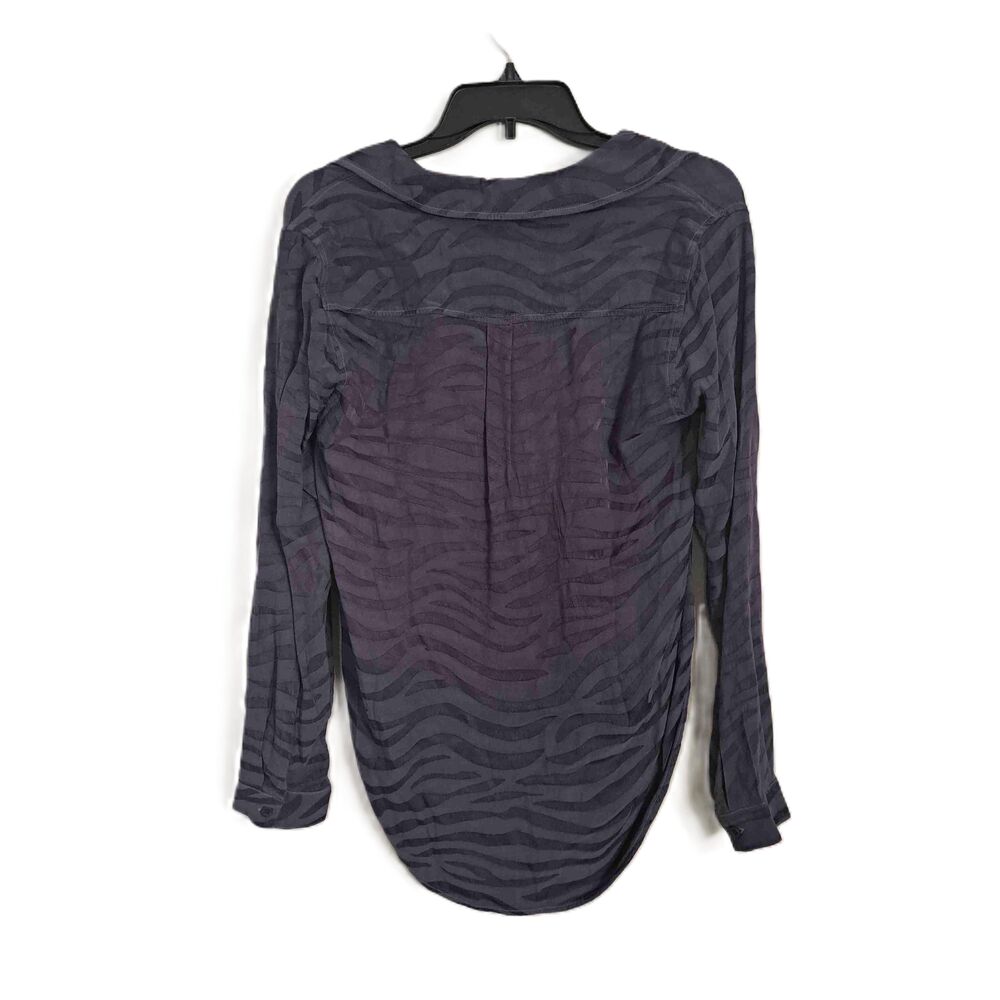 Bella Dahl Zebra Print Button Front Striped Blous… - image 2